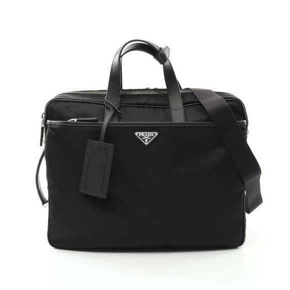 Prada Business Bag Nylon Saffiano Leather Black - Picture 1 of 4